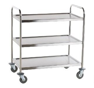 Carrinho auxiliar em aço inox com rodízios para ser usado na cozinha ou em ambientes que precisem de produtos em inox